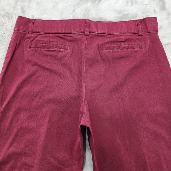 White Stag Pants Womens 16 Red Burgundy Double Button Straight Stretch Cotton - Picture 3 of 10